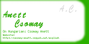 anett csomay business card